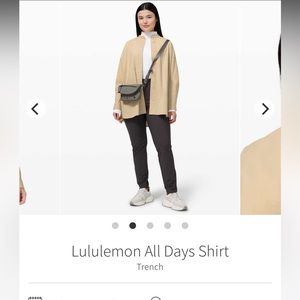 Lululemon All Days Shirt size 8 trench